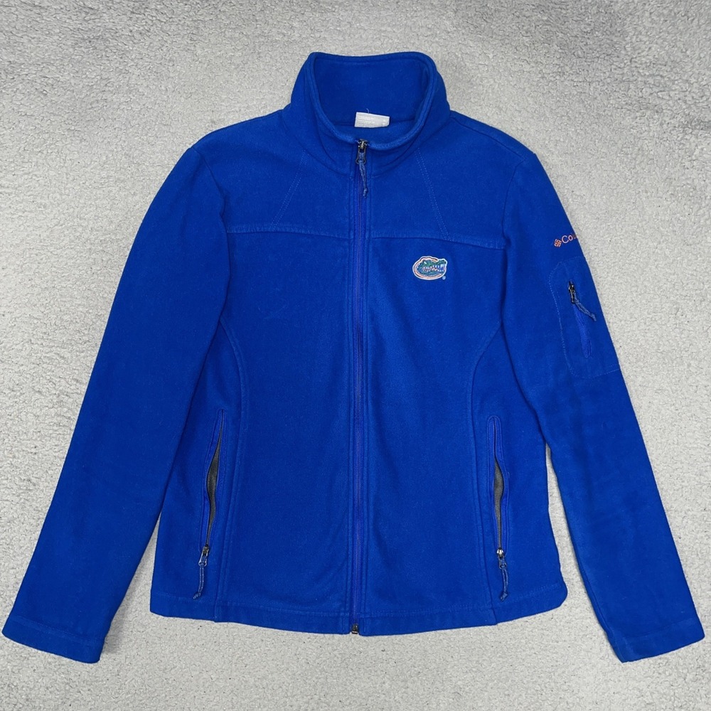Columbia U of Florida Gators Jacket Women's Sz M Blue Fleece Mock Neck Full Zip